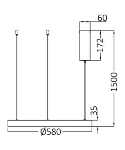 Κρεμαστό Led 46W Bella, CCT, 5200 lm, 58cm – BH17-01386