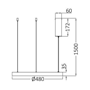 Κρεμαστό Led 36W Bella, CCT, 4260 lm, 48cm – BH17-01280