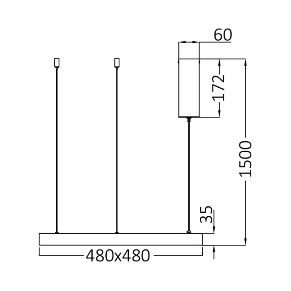Κρεμαστό Led 36W Bella, CCT, 4260 lm, 48x48cm – BH17-01781