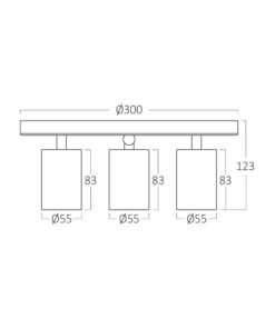 Σποτ “Beta”ροζέτα 3 x GU10 Μαύρο – BH04-00881