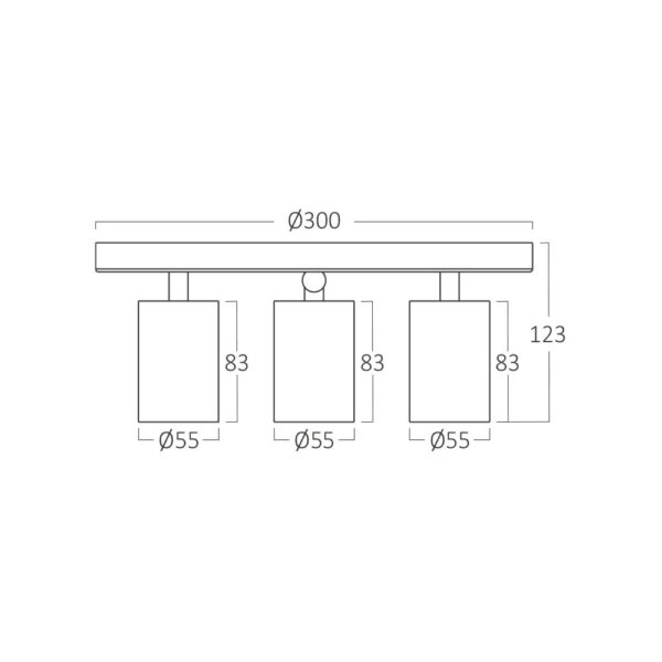 Σποτ “Beta”ροζέτα 3 x GU10  Μαύρο/χρυσό – BH04-00886