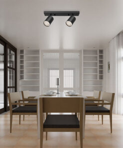 Σποτ “Beta” ράγα 2 x GU10 Μαύρο/Χρυσό – BH04-00826