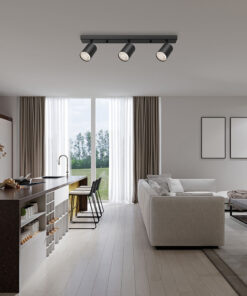 Σποτ “Beta” ράγα 3 x GU10 Μαύρο/Χρυσό – BH04-00836