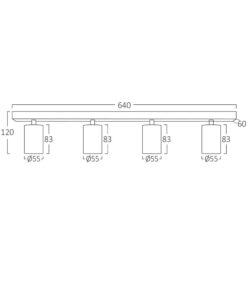 Σποτ “Beta” ράγα 4 x GU10 Μαύρο/Χρυσό – BH04-00846