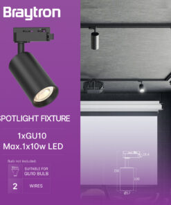 Σποτ μονοφασικό GU10 μαύρο – BH04-10601