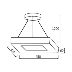 Κρεμαστό Led 36w 3680lm, CCT, 45x45x6cm – BH16-07181