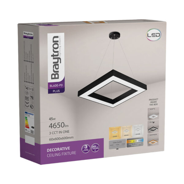 Κρεμαστό Led 45w, CCT με CONTROL 4650lm, 60x60x6cm – BH16-07291