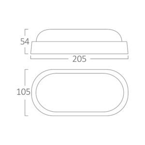 Απλίκα led “Bulkhead” 12w IP54 1140lm 3000k – BC17-00800
