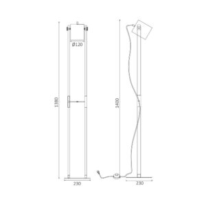 Φωτιστικό δαπέδου 1 x E27 – BV02-00014