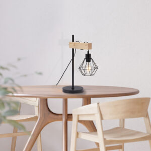 Πορτατίφ 1 x Ε27 μαύρο/ξύλο – BV02-00025