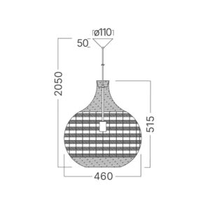 Κρεμαστό μονόφωτο RATAN 1 x Ε27 Ø46 – BV02-00035