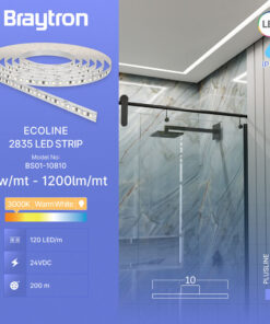 Ταινία led 2835 12w/m 1200lm/m 24V IP54 3000k – BS01-10810