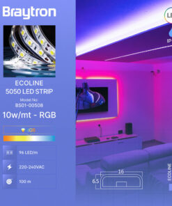 Ταινία led 5050 10 w/mt 220V IP54 RGB – BS01-00508