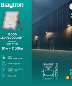 Προβολέας IP65 10W 1100 lm 3CCT (Γκρι) – BT65-01082