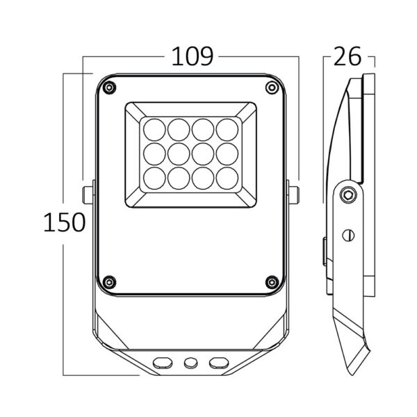Προβολέας IP65 10W 1100 lm 3CCT (Γκρι) – BT65-01082