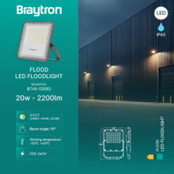 Προβολέας IP65 20W 2200 lm 3CCT (Γκρι) – BT65-02082