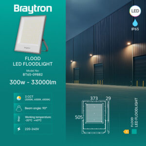 Προβολέας IP65 300W 22000 lm 3CCT (Γκρι) – BT65-09882