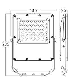 Προβολέας IP65 30W 3300 lm 3CCT (Γκρι) – BT65-03082