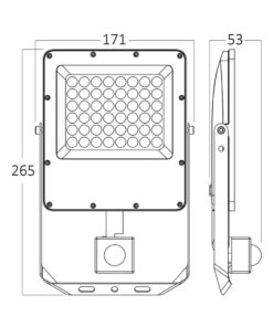 Προβολέας IP65 50W 5500lm 3CCT Με Ανίχνευση (Γκρι) – BT65-25082