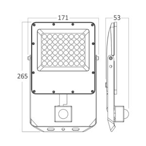 Προβολέας IP65 50W 5500lm 3CCT Με Ανίχνευση (Γκρι) – BT65-25082