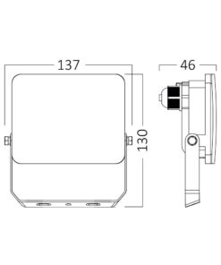 Προβολέας IP65 20W 1900 lm 3CCT (Λευκός) – BT60-52080