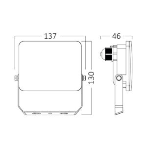 Προβολέας IP65 20W 1900 lm 3CCT (Λευκός) – BT60-52080