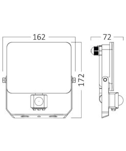 Προβολέας IP65 30W 2850lm 3CCT Με Ανίχνευση (Λευκός) – BT60-63080