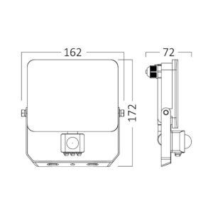 Προβολέας IP65 30W  2850lm 3CCT Με Ανίχνευση (Λευκός) – BT60-63080