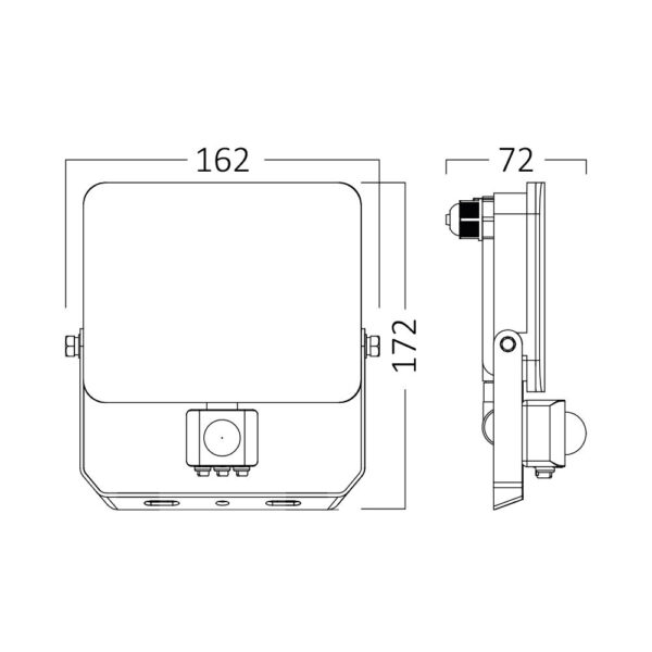 Προβολέας IP65 30W  2850lm 3CCT Με Ανίχνευση (Λευκός) – BT60-63080