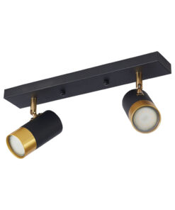 Σποτ οροφής 2 x GU10 μαύρο/χρυσό – BV04-00022