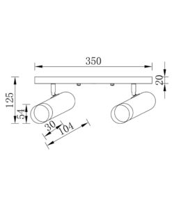 Σποτ οροφής 2 x GU10 μαύρο/χρυσό – BV04-00022