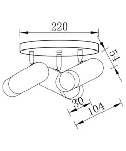 Σποτ οροφής 3 x GU10 μαύρο/χρυσό – BV04-00021