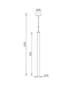 Κρεμαστό μονόφωτο 1 x G9 μαύρο Ø2,8 – BV04-00070