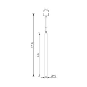 Κρεμαστό μονόφωτο 1 x G9 μαύρο Ø2,8 – BV04-00070