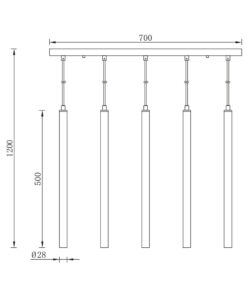 Κρεμαστό φωτιστικό 5 x G9 μαύρο – BV04-00072