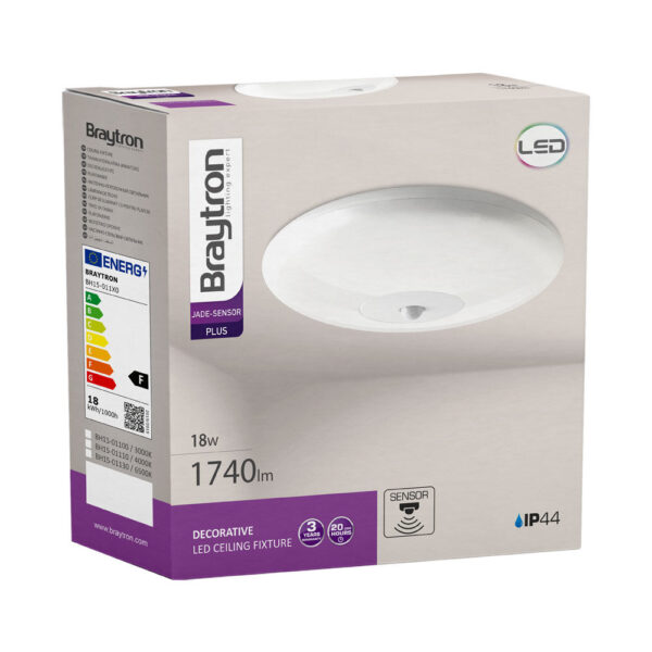 Πλαφονιέρα led με ανίχνευση “Jade” 18w IP44 1740lm 4000k – BH15-01110