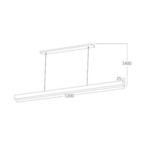 Κρεμαστή ράγα Led 30w Lina CCT 120×2,5cm – BH16-09986