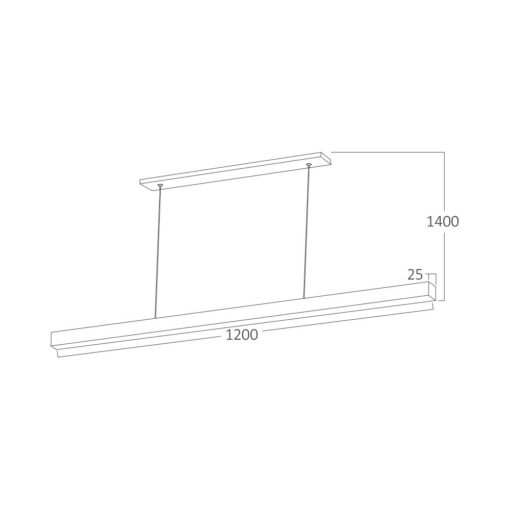 Κρεμαστή ράγα Led 30w Lina, 3000lm, 120×2,5cm – BH16-09980