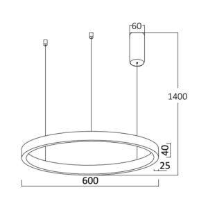 Κρεμαστό Led 35w Lina, 3500lm, CCT, 60cm – BH16-09186
