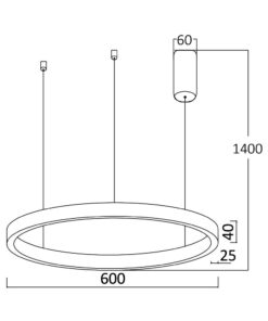 Κρεμαστό Led 35w Lina, 3500lm, CCT, 60cm – BH16-09180