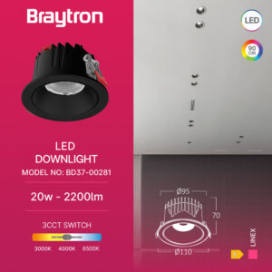 Σποτ Led Linex 20w 3CCT Μαύρο – BD37-00281