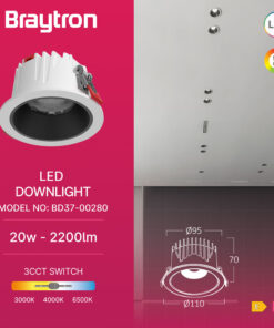 Σποτ Led Linex 20w 3CCT Λευκό/Μαύρο – BD37-00280