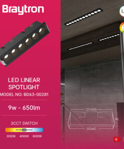 Σποτ led “Linex” 9w 3CCT Μαύρο – BD63-00281