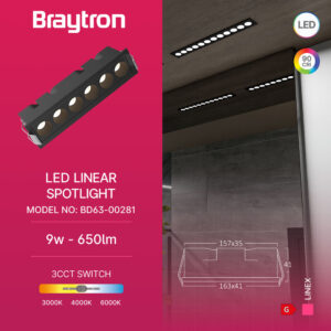 Σποτ led “Linex” 9w 3CCT Μαύρο – BD63-00281