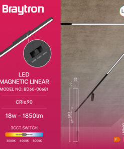 Φωτιστικό Led Μαγνητικής Ράγας 18W CCT Μαύρο – BD60-00681