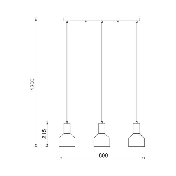 Κρεμαστό φωτιστικό 3 x E27 μαύρο – BV05-00011