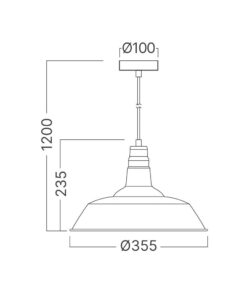 Κρεμαστό μονόφωτο 1 x Ε27 μπρονζέ Ø35,5 – BV05-00023