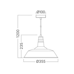 Κρεμαστό μονόφωτο 1 x Ε27 μπρονζέ Ø35,5 – BV05-00023