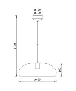 Κρεμαστό μονόφωτο 1 x Ε27 μαύρο Ø40 – BV05-00031