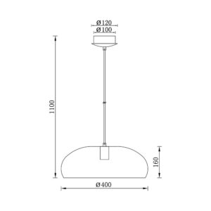 Κρεμαστό μονόφωτο 1 x Ε27 μαύρο Ø40 – BV05-00031